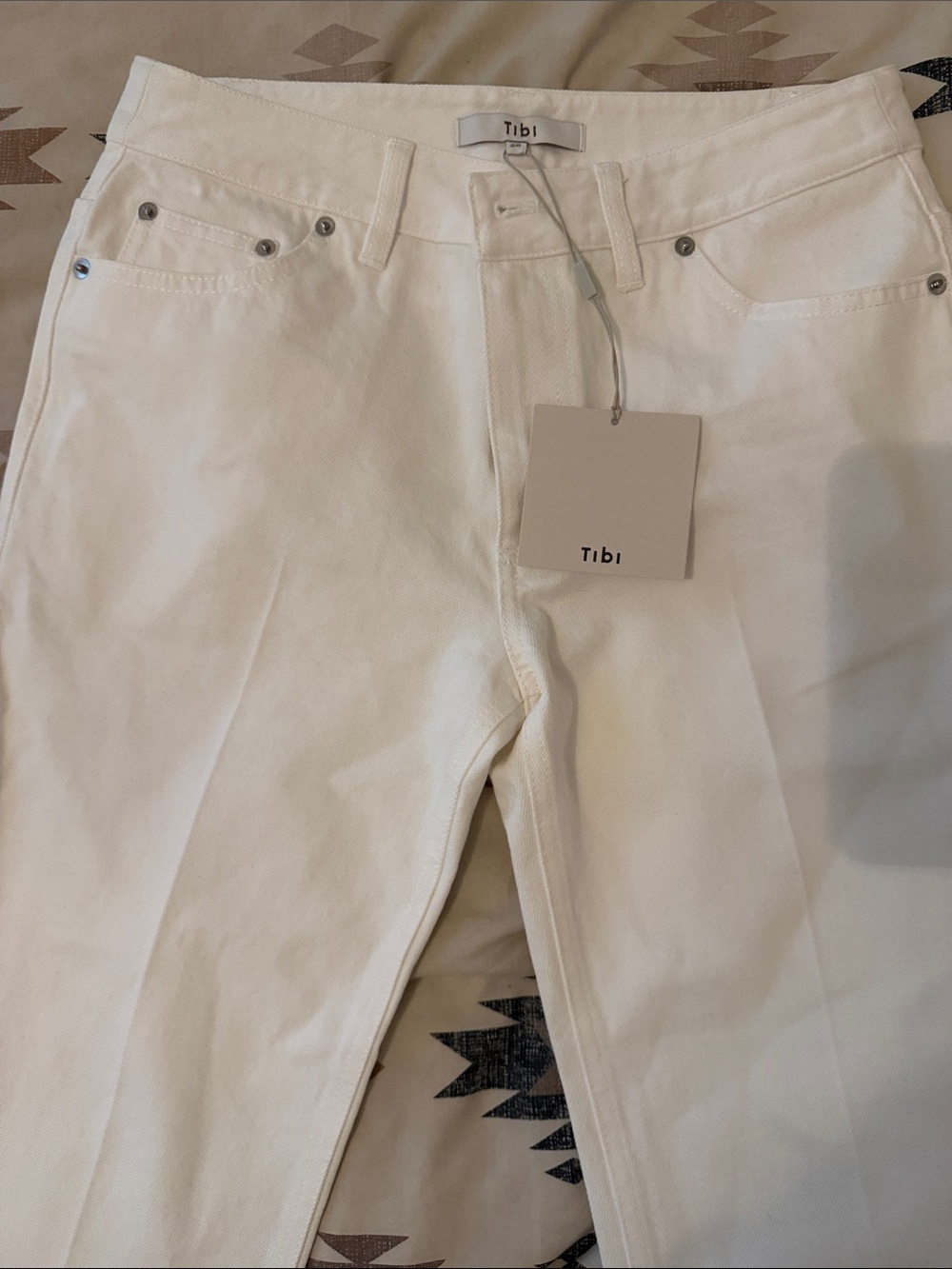 Tibi Off-White Elfie Jeans